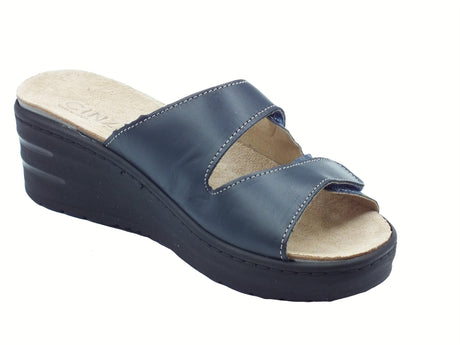 Cinzia Soft Cinzia Soft MZM11 Blue Sandali per Donna in pelle zeppa altra doppio strappo Blue