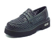 CULT CULT CLW421900 Slash Black Mocassini per Donna in pelle traforata nera zeppa bassa Black