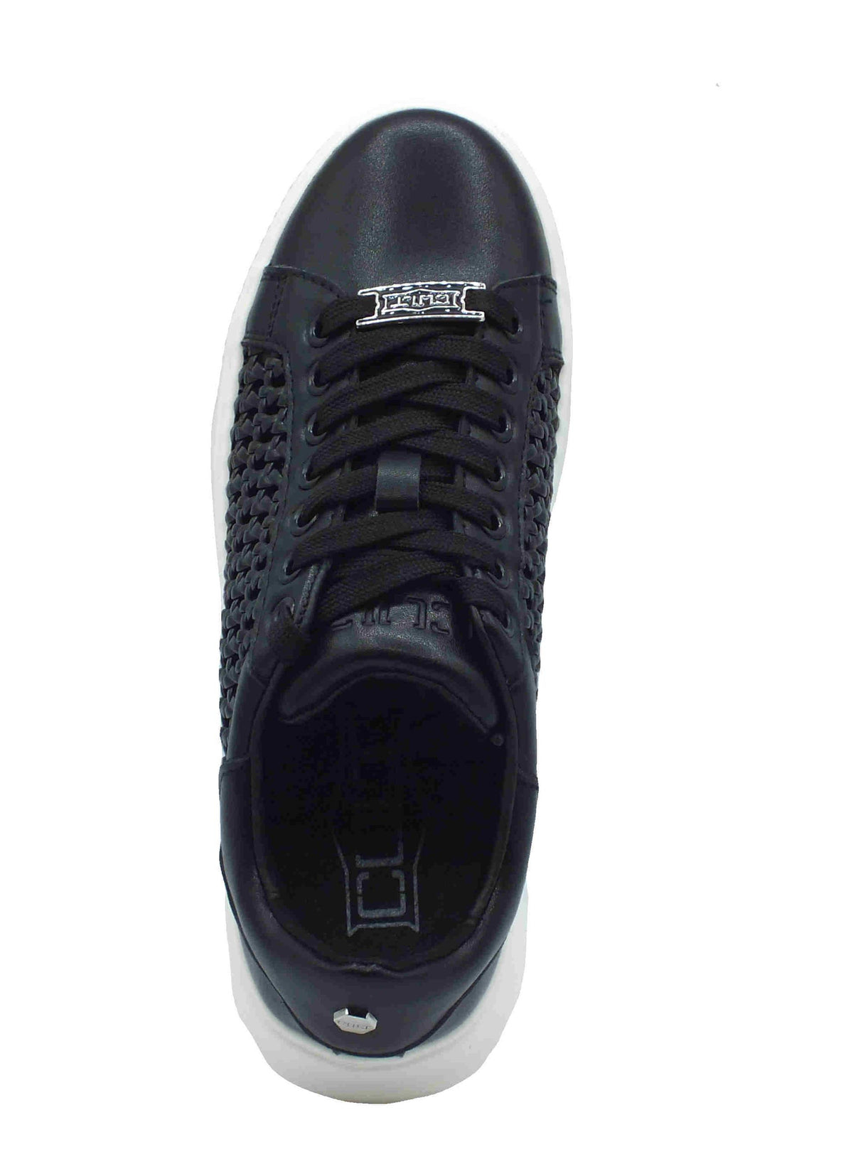 CULT CULT CLW423701 Perry Low Black Sneakers per Donna in pelle nera con lacci zeppa alta Black