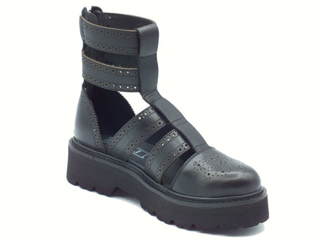 CULT CULT CLW3444100 Slash Mid Black Anfibi aperti per Donna in pelle modello Estivo Black