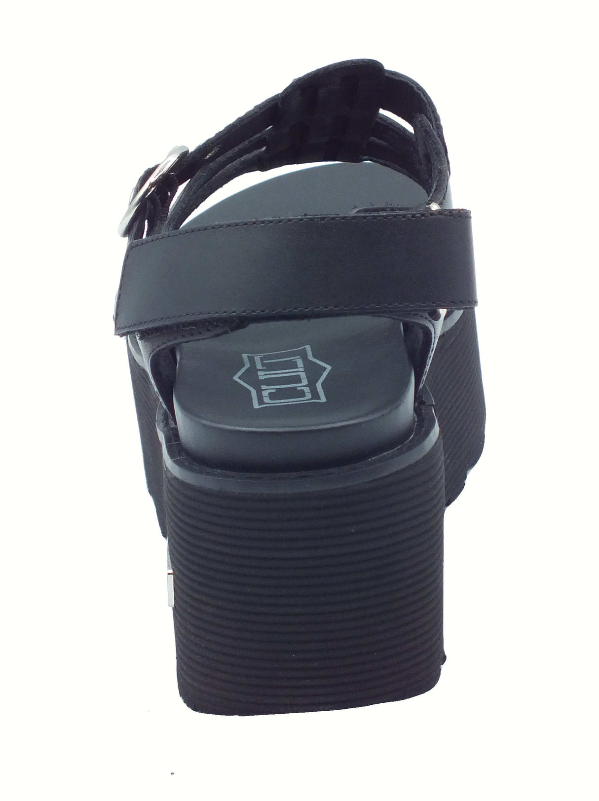 CULT CULT CLW448800 Nancy Black Sandali per Donna in pelle zeppa alta Black