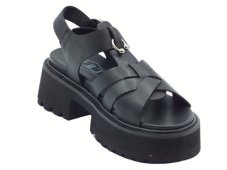 CULT CULT Cher CLW453500 Black Sandali per Donna in pelle zeppa alta Black