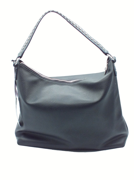 CULT CULT Alison Tote Bag Black Borsa per Donna con monospalla in ecopelle liscia nera con lampo Black