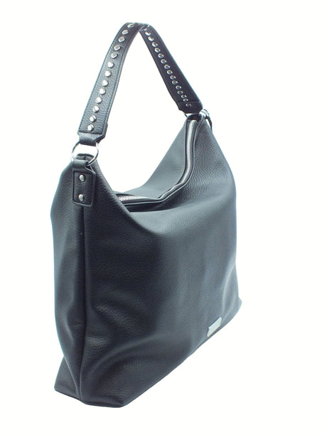 CULT CULT Alison Tote Bag Black Borsa per Donna con monospalla in ecopelle liscia nera con lampo Black