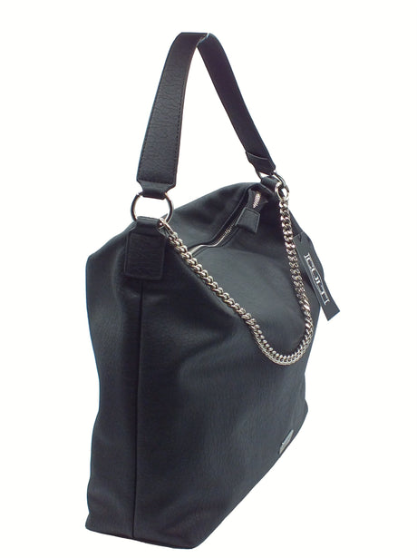 CULT CULT Nico Tote Bag Black Borsa per Donna con monospalla in ecopelle nera con lampo Black