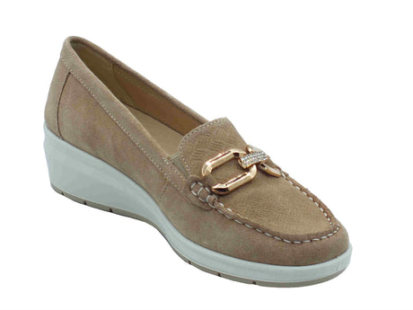 ENVAL Soft ENVAL Soft 7752033 Scam. Superior Biscotto Mocassini Confort per Donna in nabuk con zeppa Biscotto