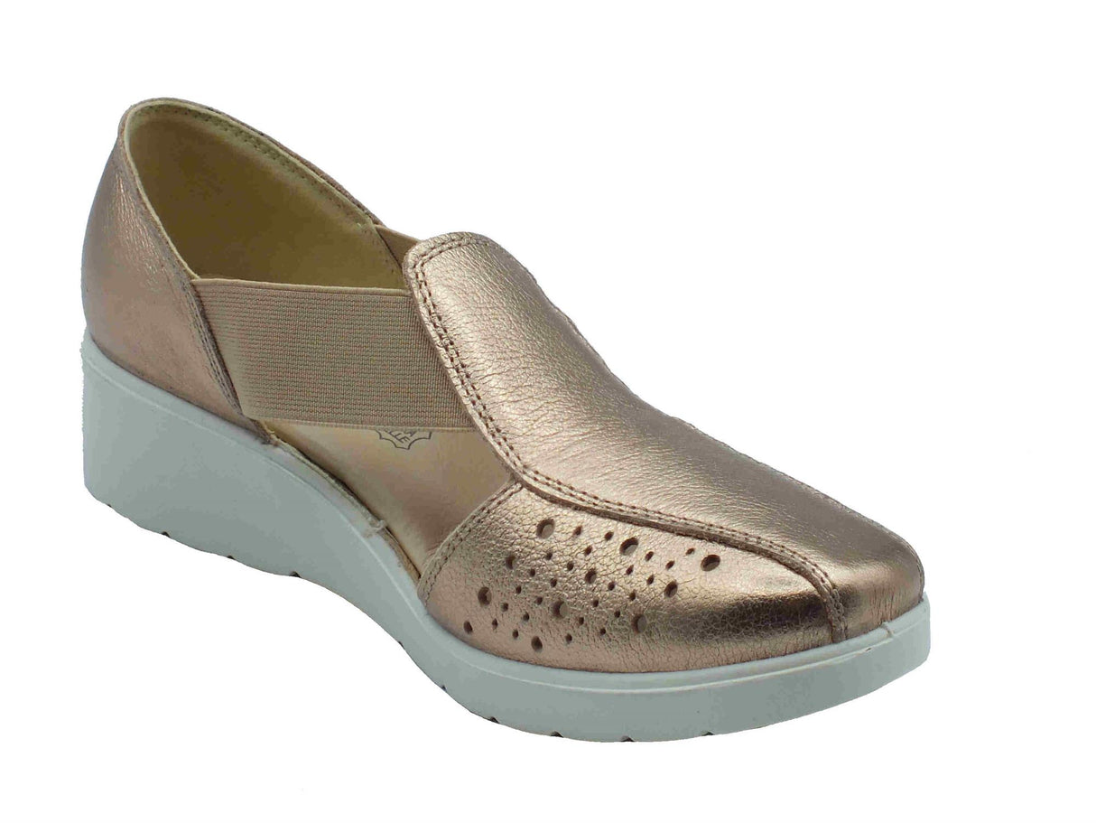 ENVAL Soft ENVAL Soft 7755533 Fiore Champagne Mocassini Confort per Donna in pelle zeppa media Champagne