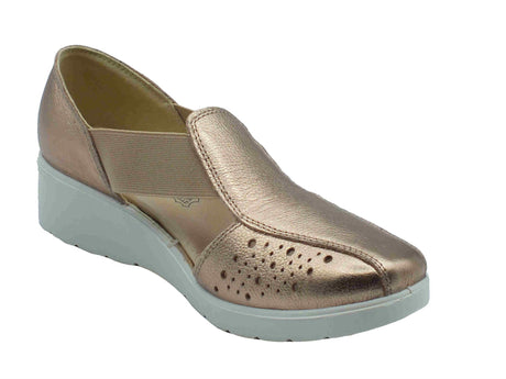 ENVAL Soft ENVAL Soft 7755533 Fiore Champagne Mocassini Confort per Donna in pelle zeppa media Champagne