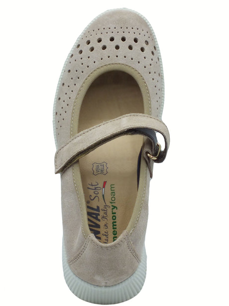 ENVAL Soft ENVAL Soft 7769022 Scam. Superior Visone Ballerine Confort per Donna in nabuk Visone