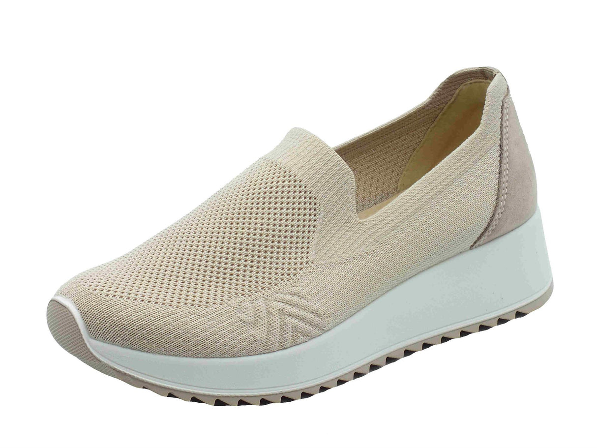 ENVAL Soft ENVAL Soft 7771544 Recy Crema Mocassini Confort per Donna in tessuto zeppa alta Crema