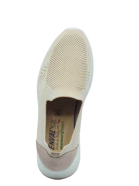 ENVAL Soft ENVAL Soft 7771544 Recy Crema Mocassini Confort per Donna in tessuto zeppa alta Crema