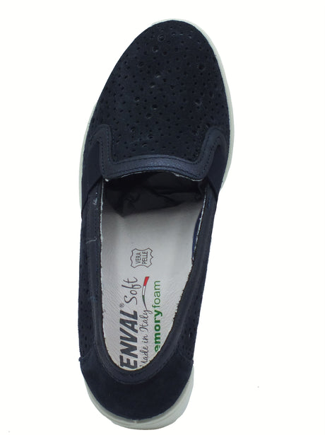 ENVAL Soft ENVAL Soft 7757411 Scam. Superior Navy Mocassini Confort per Donna in nabuk Blu con zeppa Navy