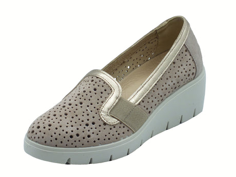 ENVAL Soft ENVAL Soft 7757422 Scam. Superior Visone Mocassini Confort per Donna in nabuk con zeppa Visone