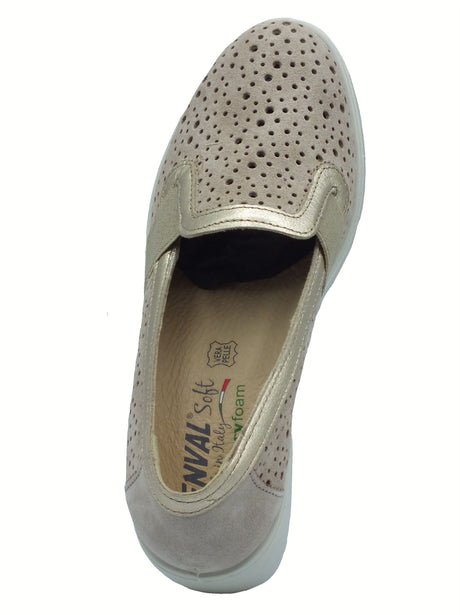 ENVAL Soft ENVAL Soft 7757422 Scam. Superior Visone Mocassini Confort per Donna in nabuk con zeppa Visone