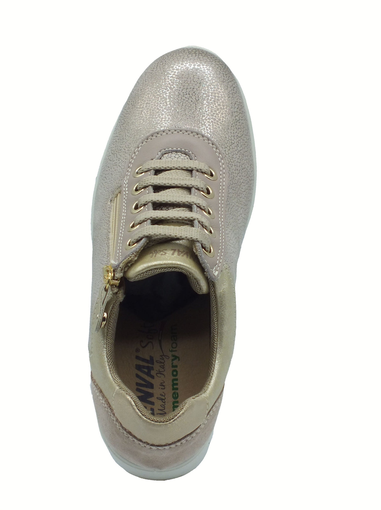 ENVAL Soft ENVAL Soft 7759422 Platino Sneakers Confort per Donna in pelle nabuk e tessuto zeppa alta Platino