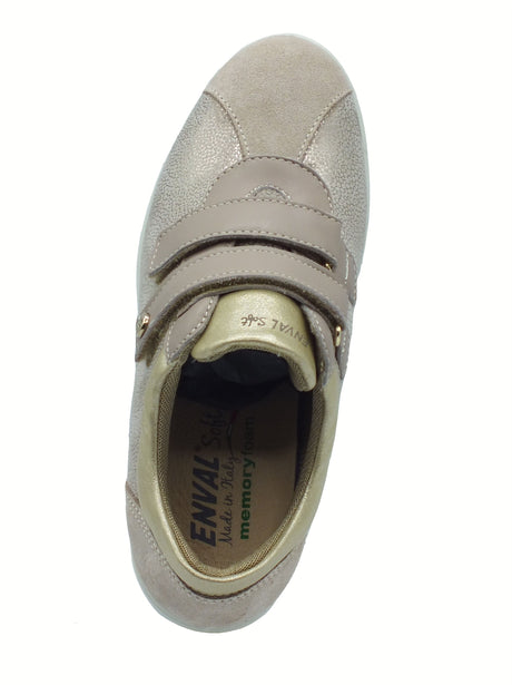 ENVAL Soft ENVAL Soft 7759522 Platino Sneakers Confort per Donna in pelle nabuk e tessuto zeppa alta Platino