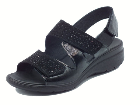 ENVAL Soft ENVAL Soft 7776800 Naplak Nero Sandali Confort per Donna in nabuk e vernice Nero