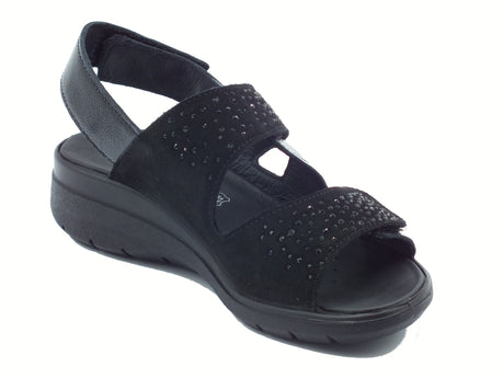 ENVAL Soft ENVAL Soft 7776800 Naplak Nero Sandali Confort per Donna in nabuk e vernice Nero