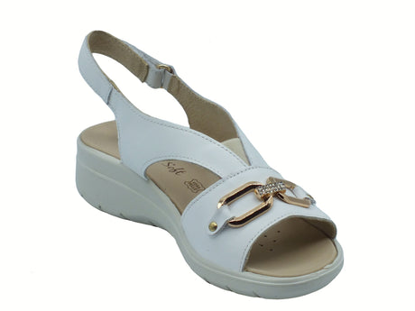 ENVAL Soft ENVAL Soft 7777011 Nappa Soft Bianco Sandali Confort per Donna in pelle Bianco