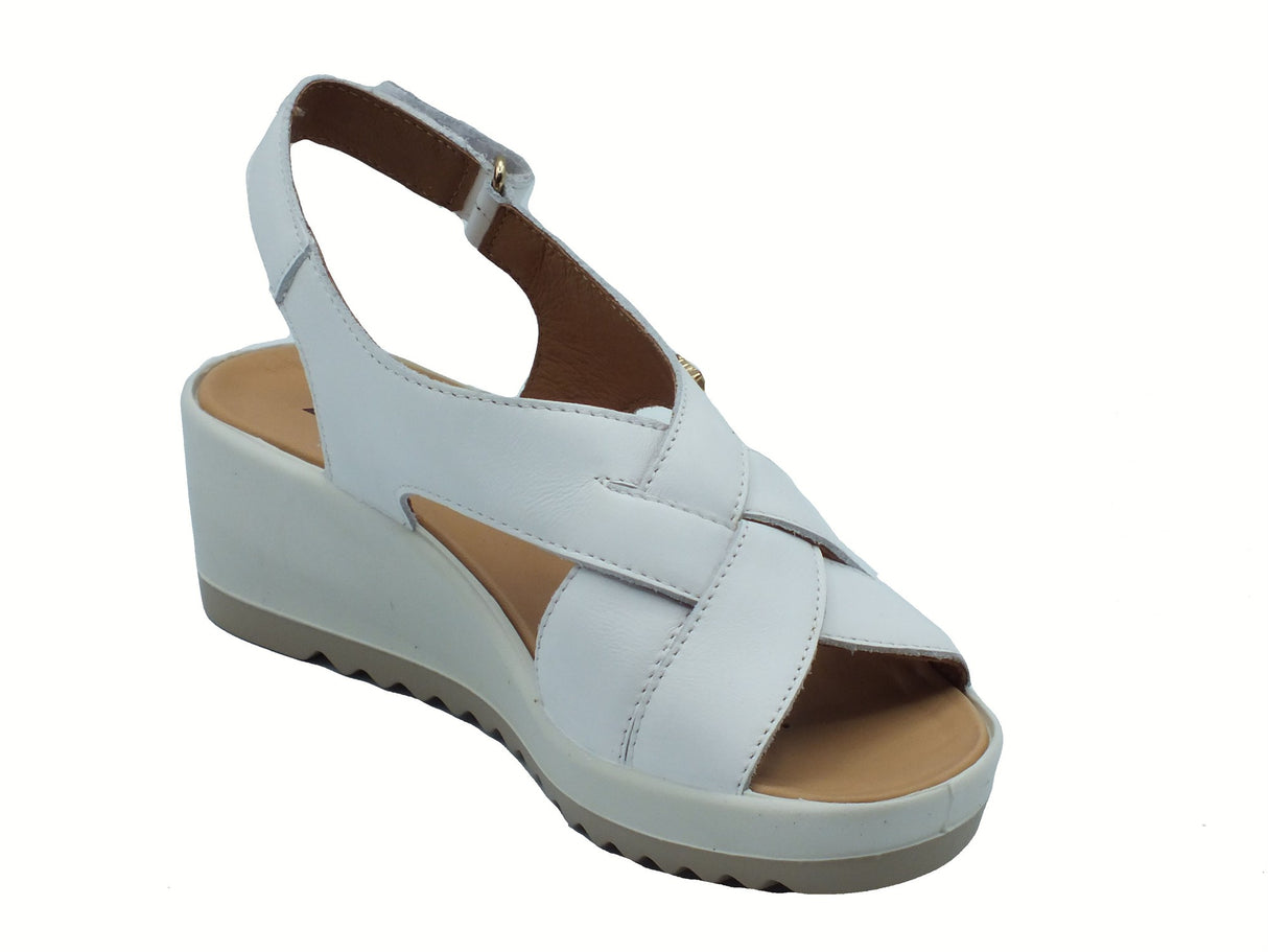 ENVAL Soft ENVAL Soft 7778711 Nappa Soft Bianco Sandali Confort per Donna in pelle zeppa alta Bianco