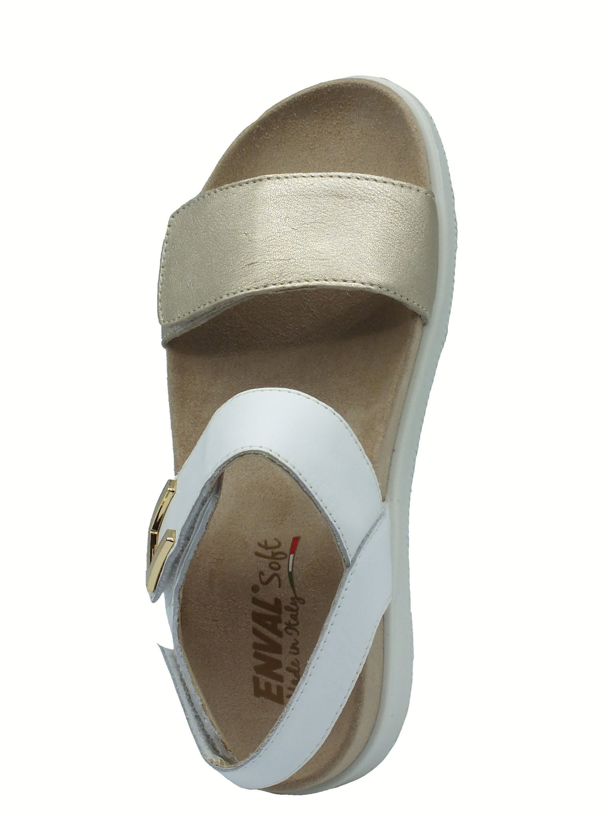 ENVAL Soft ENVAL Soft 7788544 Nappa Bianco Platino Sandali Confort per Donna in pelle tripla chiusura Bianco Platino