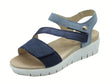 ENVAL Soft ENVAL Soft 7790311 Nabuk Blu Sandali Confort per Donna in nabuk e pelle triplo strappo Blu
