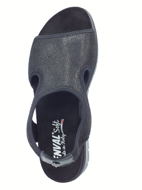 ENVAL Soft ENVAL Soft 7790600 Planet Street Nero Sandali Confort per Donna in tessuto elasticizzato Nero