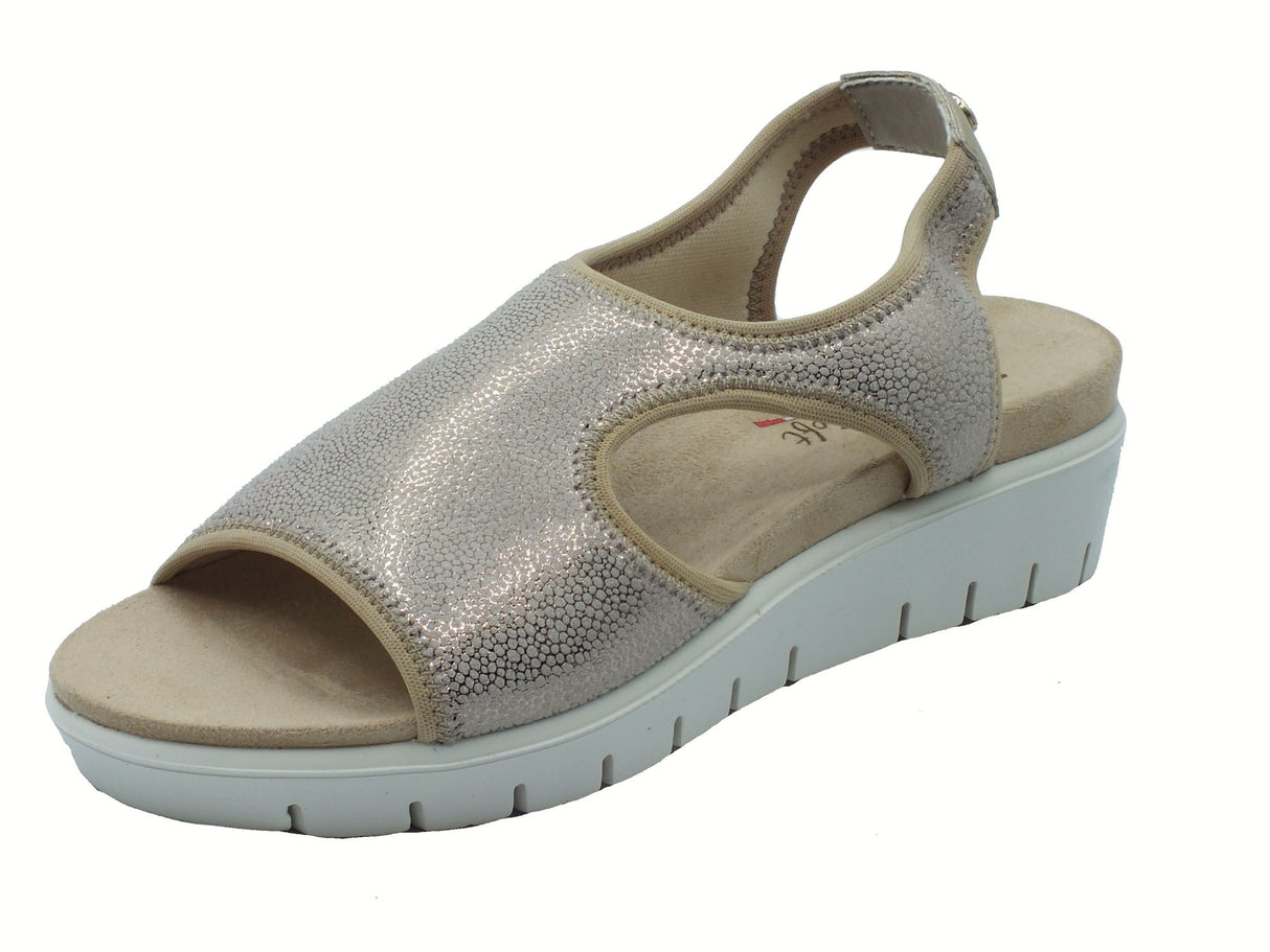 ENVAL Soft ENVAL Soft 7790622 Planet Street Platino Sandali Confort per Donna in tessuto elasticizzato Platino