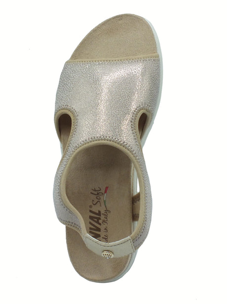 ENVAL Soft ENVAL Soft 7790622 Planet Street Platino Sandali Confort per Donna in tessuto elasticizzato Platino