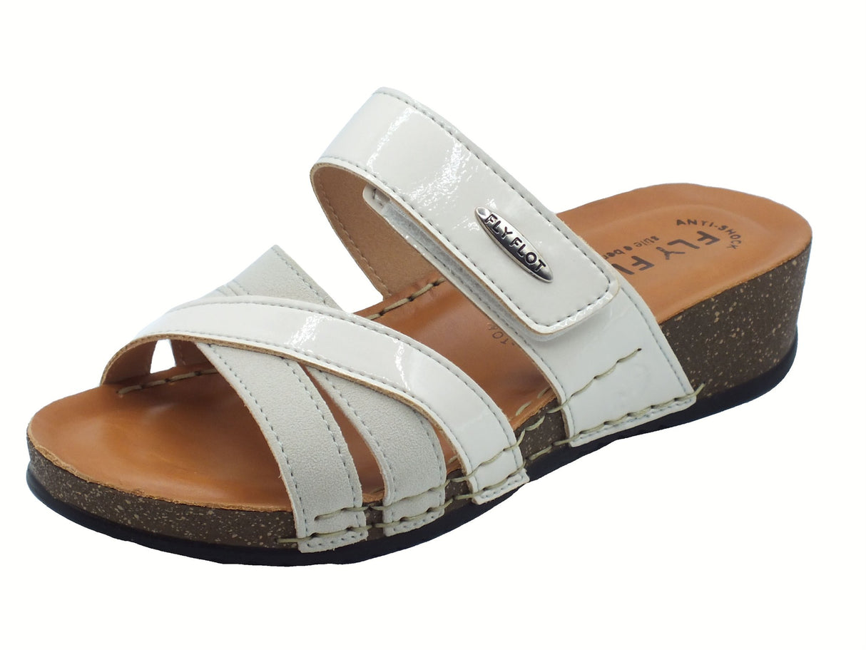 Fly Flot FlyFlot 23 165 HG Quarona Avorio Ciabatte per Donna in pelle con regolazione a strappo Avorio