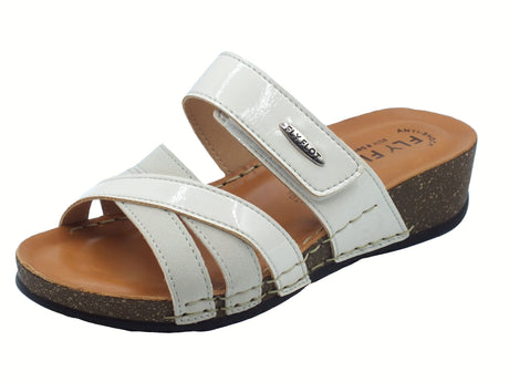 Fly Flot FlyFlot 23 165 HG Quarona Avorio Ciabatte per Donna in pelle con regolazione a strappo Avorio