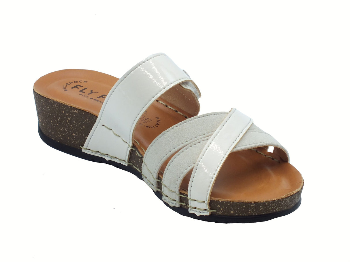 Fly Flot FlyFlot 23 165 HG Quarona Avorio Ciabatte per Donna in pelle con regolazione a strappo Avorio