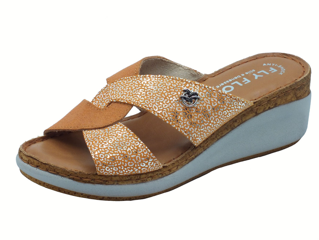Fly Flot FlyFlot 36 J53 VG Renate Arancio Sandali per Donna pelle effetto satinato argento sottopiede pelle Arancio