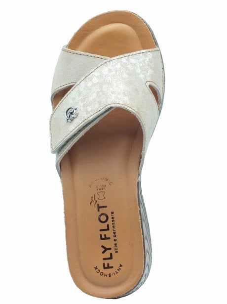 Fly Flot FlyFlot 72 K96 SG Sarmede Beige Ciabatte per Donna in pelle sottopiede antishock Beige