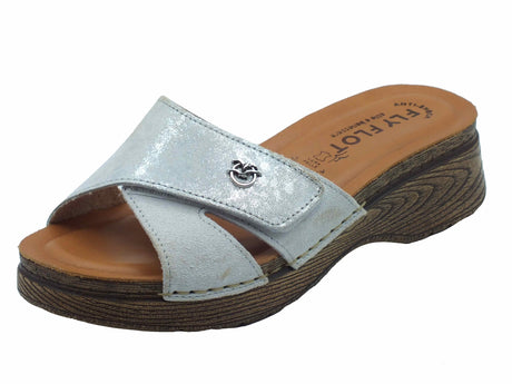 Fly Flot FlyFlot 72 K96 SG Sarmede Grigio Chi Ciabatte per Donna in pelle sottopiede antishock Grigio Chi