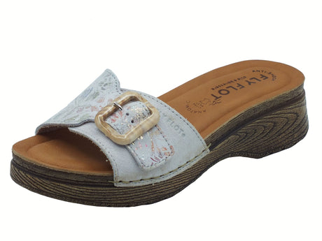 Fly Flot FlyFlot 72 K99 SG Sarzana Grigio Chi Ciabatte per Donna in pelle sottopiede antishock Grigio