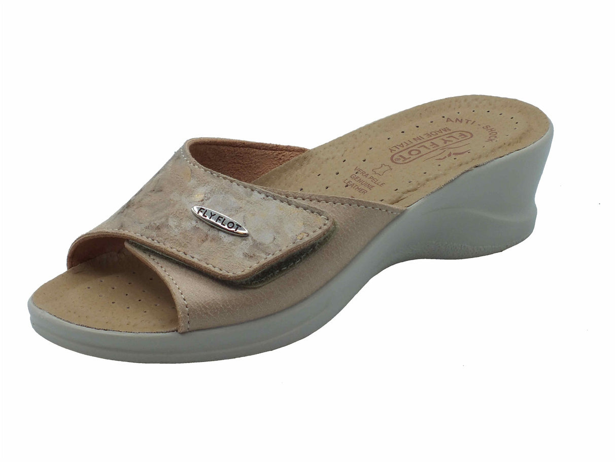 Fly Flot FlyFlot 96 96 A63 HE Scurelle Beige Ciabatte per Donna in ecopelle sottopiede antishock Beige
