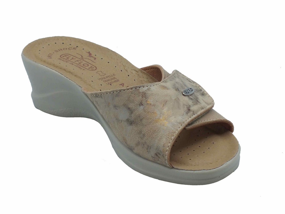 Fly Flot FlyFlot 96 96 A63 HE Scurelle Beige Ciabatte per Donna in ecopelle sottopiede antishock Beige