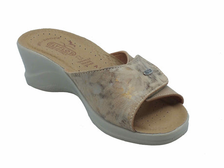 Fly Flot FlyFlot 96 96 A63 HE Scurelle Beige Ciabatte per Donna in ecopelle sottopiede antishock Beige