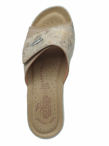 Fly Flot FlyFlot 96 96 A63 HE Scurelle Beige Ciabatte per Donna in ecopelle sottopiede antishock Beige