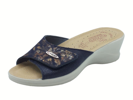 Fly Flot FlyFlot 96 96 A63 HE Scurelle Blu Ciabatte per Donna in ecopelle sottopiede antishock Blu