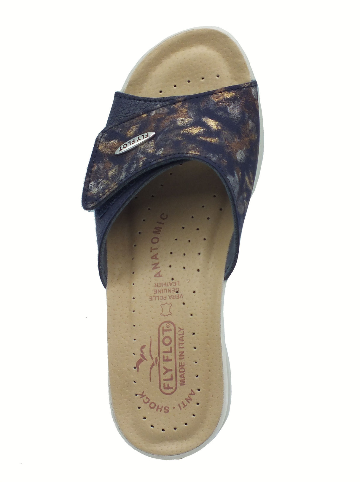 Fly Flot FlyFlot 96 96 A63 HE Scurelle Blu Ciabatte per Donna in ecopelle sottopiede antishock Blu