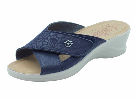 Fly Flot FlyFlot 96 J80 F3 Sellia Blu Ciabatte per Donna in ecopelle sottopiede antishock Blu