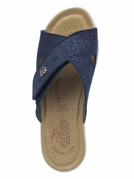 Fly Flot FlyFlot 96 J80 F3 Sellia Blu Ciabatte per Donna in ecopelle sottopiede antishock Blu