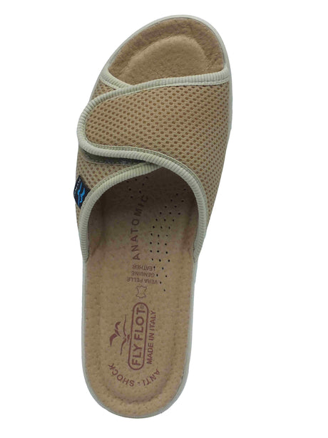 Fly Flot Fly Flot T4 413 FE Bevilacqua Beige Ciabatte per Donna in tessuto con chiusura a strappo Beige