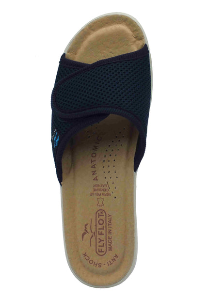 Fly Flot FlyFlot T4 413 FE Bevilacqua Blu Ciabatte per Donna in tessuto con chiusura a strappo Blu