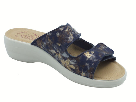 Fly Flot FlyFlot T5 B18 H3 Pordenone Blu Ciabatte per Donna in ecopelle sottopiede antishock Blu
