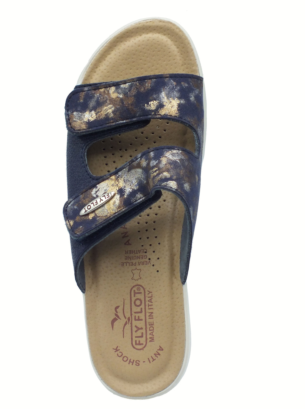 Fly Flot FlyFlot T5 B18 H3 Pordenone Blu Ciabatte per Donna in ecopelle sottopiede antishock Blu