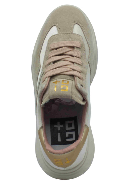 GIO+ GIO+ GIADA208 Combi Champagne Sneakers per Donna in nabuk e tessuto con zeppa media Champagne