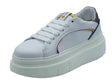 GIO+ GIO+ ARIA01 Combi White Laminati Sneakers per Donna in pelle bianca zeppa alta White